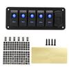 5 Gang Rocker Switch Panel 12V‑24V Dual USB Charger LED Voltage Display ON Off Switch for Truck RV Yacht