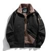 Men's Winter Warmth High End Men's Fashion Plush Pilot Jacket Coat Lamb Fleece Workwear Cotton Jacket for Outerwear