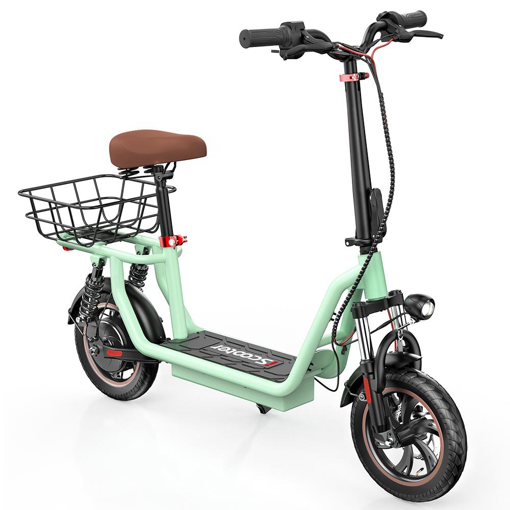 iScooter I12 Electric Scooter with Seat - 500W Motor, 35km Range, 12" Tires & Dual Disc Brake for Comfortable Commuting