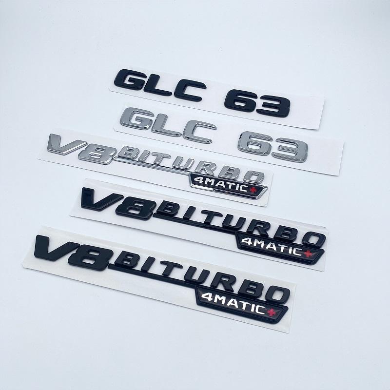 2017+ Flat ABS Trunk Emblem Badge Sticker GLC43 GLC63 GLC63s V8 Biturbo 4matic for Mercedes Benz AMG X253 Car Logo