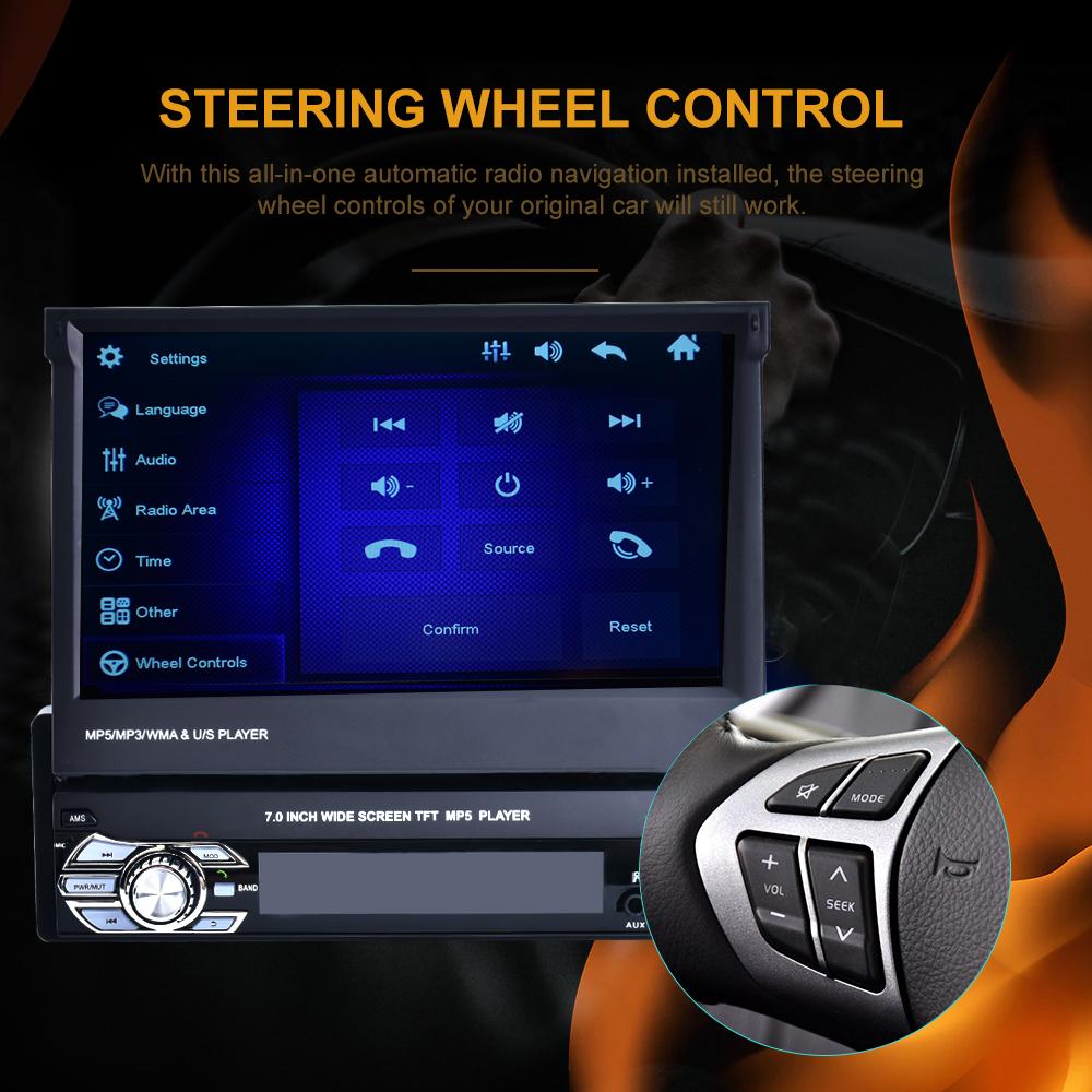 icreative 9601 7 Inch Universal Bluetooth Car AM/FM Radio Audio Video MP5 Player with Rearview Camera RDS Reversing Navigation Car Player