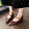 High Quality Women's Pointed Toe Buckle Strap Flats Outdoor Hot Sale Daily Flats Women Shallow Soft Bottom Ladies Shoes