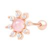 Rose Gold Cubic 14K Flower Gold Needle Rose Quartz Piercing