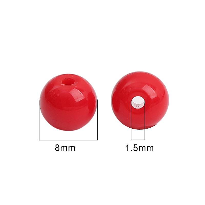8mm Solid Color Glass Round Beads for DIY Necklace and Bracelet Jewelry Making