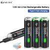 Cityork 1.5V AA Lithium Ion Rechargerable Battery Micro USB Fast Charging AA Batteri+Type-C Cable For Keyboard Remote Control Toy