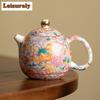 250ML Chinese Handmade Tea Pots Porcelain Teapot Color Enamel Teapots Teaware Ceramic Tea Accessories Kung Fu Tea Kettles