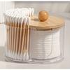 Portable Dual Hole Cotton Swab Holder Modern Round Cosmetic Storage Container for Cotton Pads and Makeup Sponges