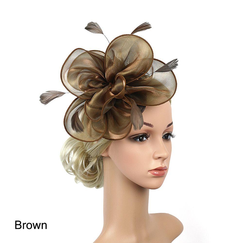 Hat Royal Ascot Race Wedding Fascinator Hats Headwear Cocktail Tea Party Feather Flower Headband