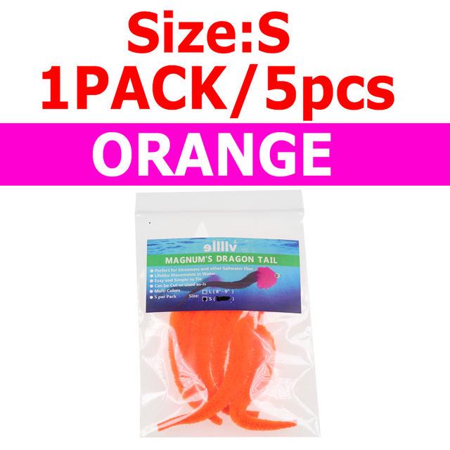 5PCS/Pack Size S Magnum's Dragon Tail for Pike Musky Strearmer Fly Saltwater Fishing Bait Fish Fly Tying Material