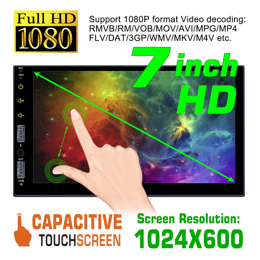 icreative 7 Inch 1+16GB/2+32GB Car Radio Android WiFi GPS FM Radio Car Player MP5 Central Control Full Screen 2 USB All-in-one Machine Universal Radio