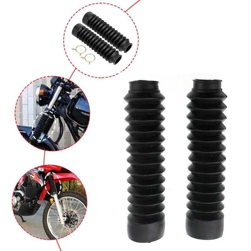 2PCS Motorcycle Rubber Front Fork Dust Cover Gaiters Gators Boots Universal UK