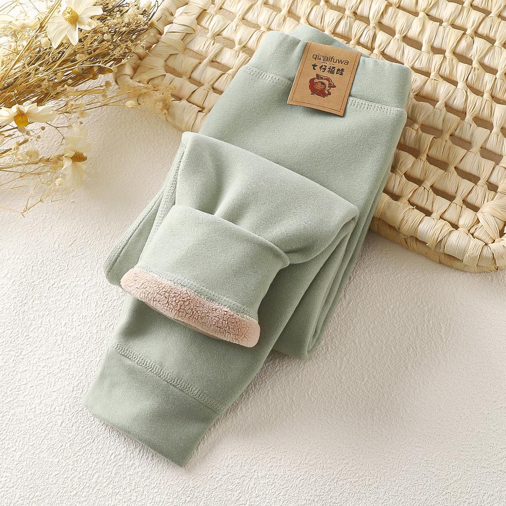 Children's Cashmere Pants Boys Girls Autumn and Winter Thermal Pants Large Children Thick Cashmere Long Johns Leggings