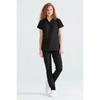 Black Monochrome Lycra Fabric Surgical Suit V-neck Uniform