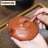 170ml Authentic Yixing Purple Clay Teapots Artists Handmade Flat Stone Scoop Pot Raw Ore Zhu Mud Kettle Zisha Tea Set Teaware
