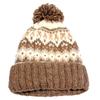 Winter Outdoor Cold Warm Beanie Hairball Woolen Hat Ear Protection Hundred Hat Female Retro Cute Printed Stripes