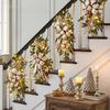 Christmas Wreath Christmas Christmas Garland Swag with Berries Ornament Staircase with LED Lights Front Door