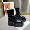 Fashion Versatile Thick-soled Heightening Casual Small Elastic Thin Boots 2025 New Tall and Thin Short Boots Women