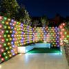 Solar Net Mesh String Lights Outdoor 3X2M 200 LEDs Tree-wrap Light Dark Green Cable Outdoor Mesh Lights for Garden Decor