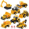 Excavator Sliding Alloy Car Model, Children'S Toy Mini Simulation Construction Vehicle Set