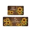 Sunflower Spring Floral Kitchen Mat & Doormat Set - Two Pieces