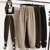 Add Fleece High Waist Double Drawstring Single Pants Fashion Women's Sweatpants Radish Pants Women's Pants