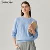 Zhaojun Women's 2025 A/W Thick 100% Cashmere Round Neck Knit Sweater