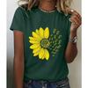 Summer Imitation Cotton 3D Printed T-shirt Women's Floral Round Neck Short Sleeved Top T-Shirts (women’s)