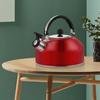 Tea Kettle Stainless Steel Whistling Teakettle Tea Pots for Stove Top with Ergonomic Folding Handle Small Teapot Water Boiler for Tea Coffee Red