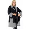 Houndstooth Patterned Comfortable and Flowy Style Long Cardigan with Sleeve Pockets