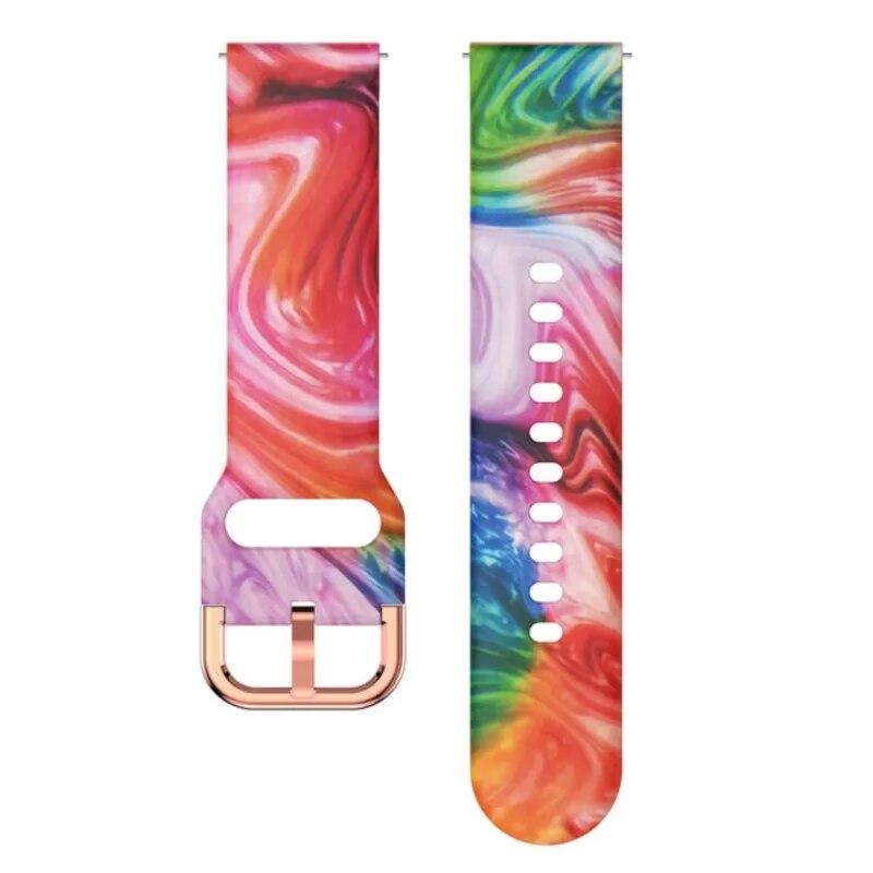 Силиконовый ремешок с принтом для Samsung galaxy watch 6 Classic-5-pro-4, спортивный браслет, ремешок 20 мм, 22 мм для Amazfit GTS/GTR/4/3/2e Mini