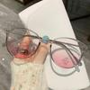 Ultra-Light Myopia Glasses for Women - Cool Tea Blush Color, Pure Desire Atmosphere, Makeup Effect, Trendy Design