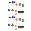 20pcs Road Sign Set Kids Toy Traffic Sign Playset with 2 Major Signs for Pretend Play