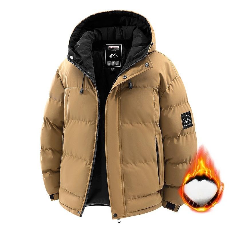 Men's Winter Warm Jackets Casual Quilted Windproof Outwear Coat With Pockets Hooded Work Jacket Windbreaker for Men Padded Thick Parka Thermal Jackets