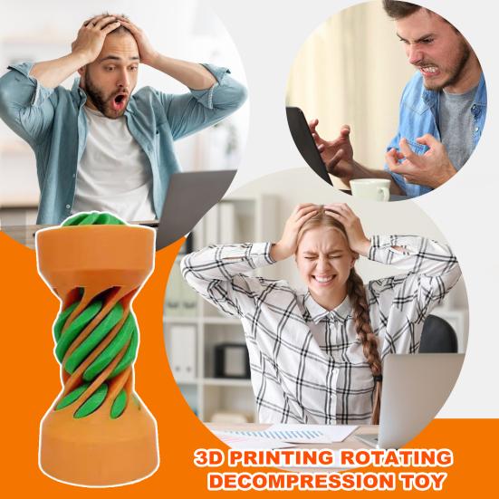 3D Printed Spiral Cylinder Ball Impossible Passthrough Spiral Cylinder Desktop Figurine Stress Anxiety Relief Kids Adults Educational Mini Column