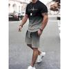 Summer Street Men's Suit Sportswear Men's Oversized Clothing 3D Print T-Shirt Shorts Men's Simple Clothing Fashion Suit
