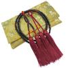 WONDERFUL LOTUS Jodo Shinshu Prayer Beads for 8 Dark Red with Rosary Bag 108 8 Two for Memorial Memorial Services Colored MysteriousLotusFlower