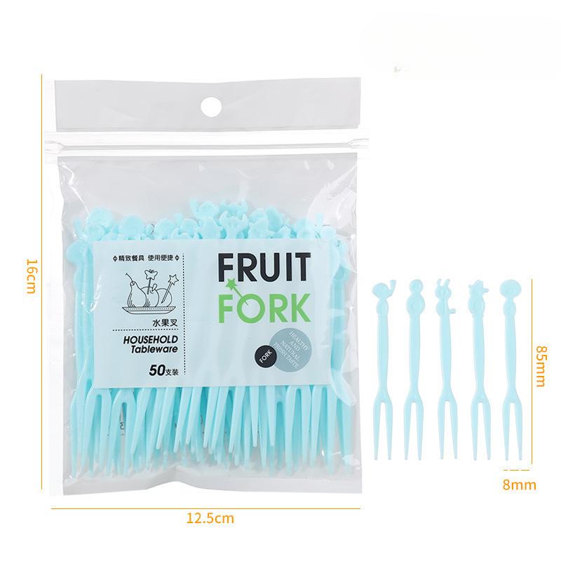Fruit Fork SetDisposable Plastic Two-tooth Household Fruit Cake Dessert ForkPastry Small Fork
