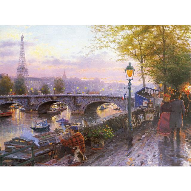 Europe Retro Landscape Christmas Snow Scene Canvas Painting Prints Paris London Posters Print for Living Room Home Decor No Frame