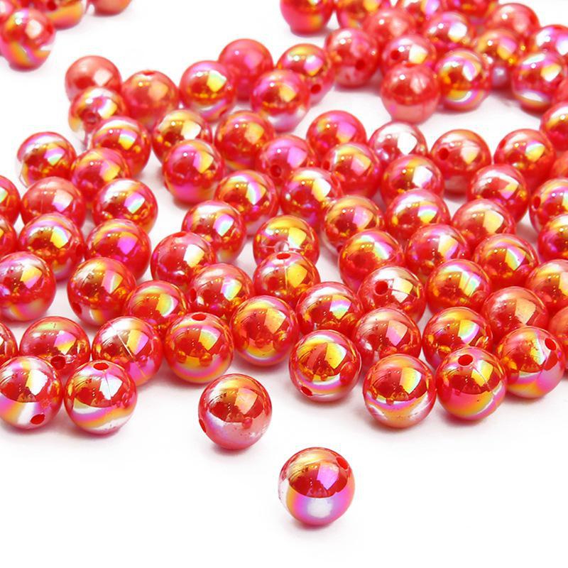 Acrylic ABS Imitation Pearl AB Color Round Beads for DIY Bracelets and Jewelry Accessories