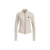 Tech Slim Knit Jacket Running Fitness Quick-Dry Yoga Casual Training Tight Jacket Women Jacket Beige JJ1116