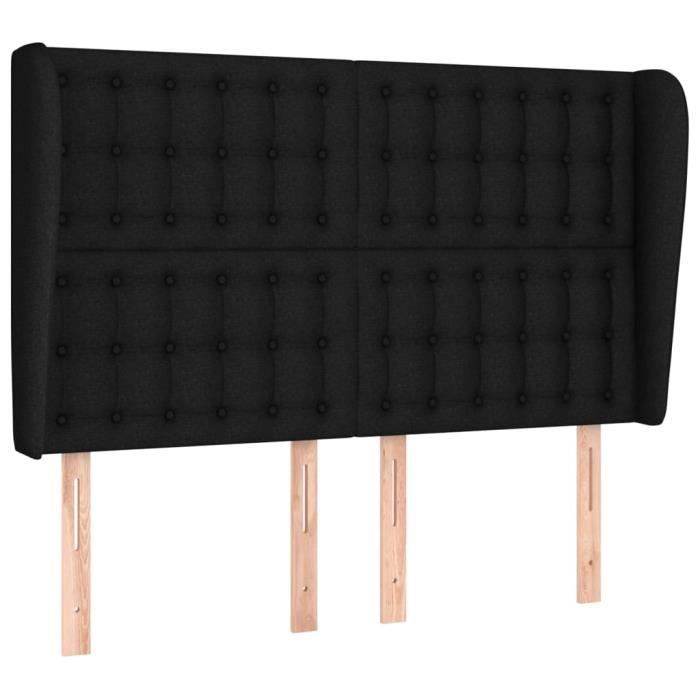VidaXL Headboard with Ears Black 147x23x118-128 Cm Fabric3118390
