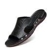 Fashion Summer High-quality Leather Slippers  New Men's Sandals  Soft Outdoor Slippers  Comfortable Beach Sandals Outdoor Men's Shoes