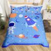 Astronaut Duvet Cover Set, Space Bedding Set for Kids Boys, Sky Galaxy Themed Comforter Cover, Queen/King/Twin Size Quilt Cover
