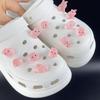 12PCS Fashion Noctilucent Shoe Charms Set Accessories Hole Shoe Buckle Cute Cartoon PigDIY 3D Shoes Decorations Kid Party Girls Gift