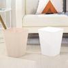 Small Waste Basket Trash Can Large Capacity Solid Color Indoor Outdoor