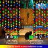 1pc Solar Curtain String Lights Outdoor Fairy Lights Solar Powered Twinkle String Lights 8 Modes For Home Garden Patio Decor