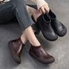 Versatile Round Toe Soft Soled Flat Short Boots Comfortable Retro Solid Color Women's Shoes