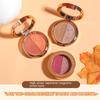Two-tone High-gloss Eyeshadow Waterproof Pearlescent Glitter Glitter Pumpkin Earth Tone Reclining Silkworm Eyeshadow Pan Lasting Setting Makeup Women