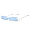 Ladies Small Rimless Sunglasses Vintage  Square Unglasses Women  Brand Designer Metal Retro Skinny Rectangle Slim Ins Sun Glasse