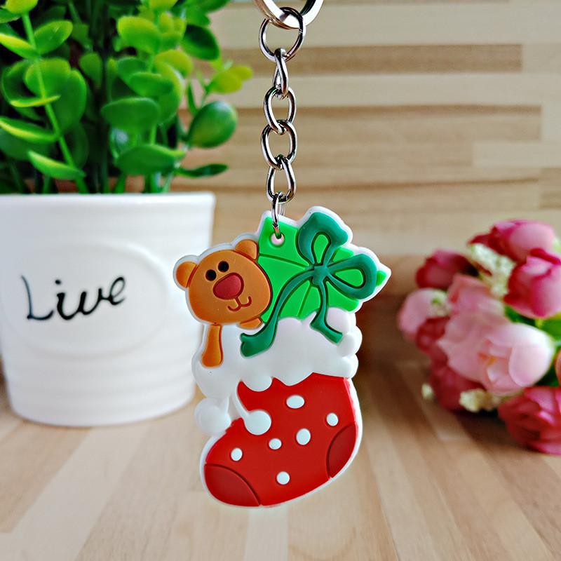 Christmas Keychain Christmas Decoration Santa Claus Elk Snowman Keychain New Year Decoration 2021 Children's Gift Key Ring Chris